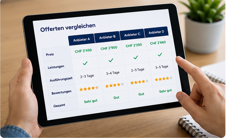 Warum erhält meine Anfrage höchstens vier Offerten?